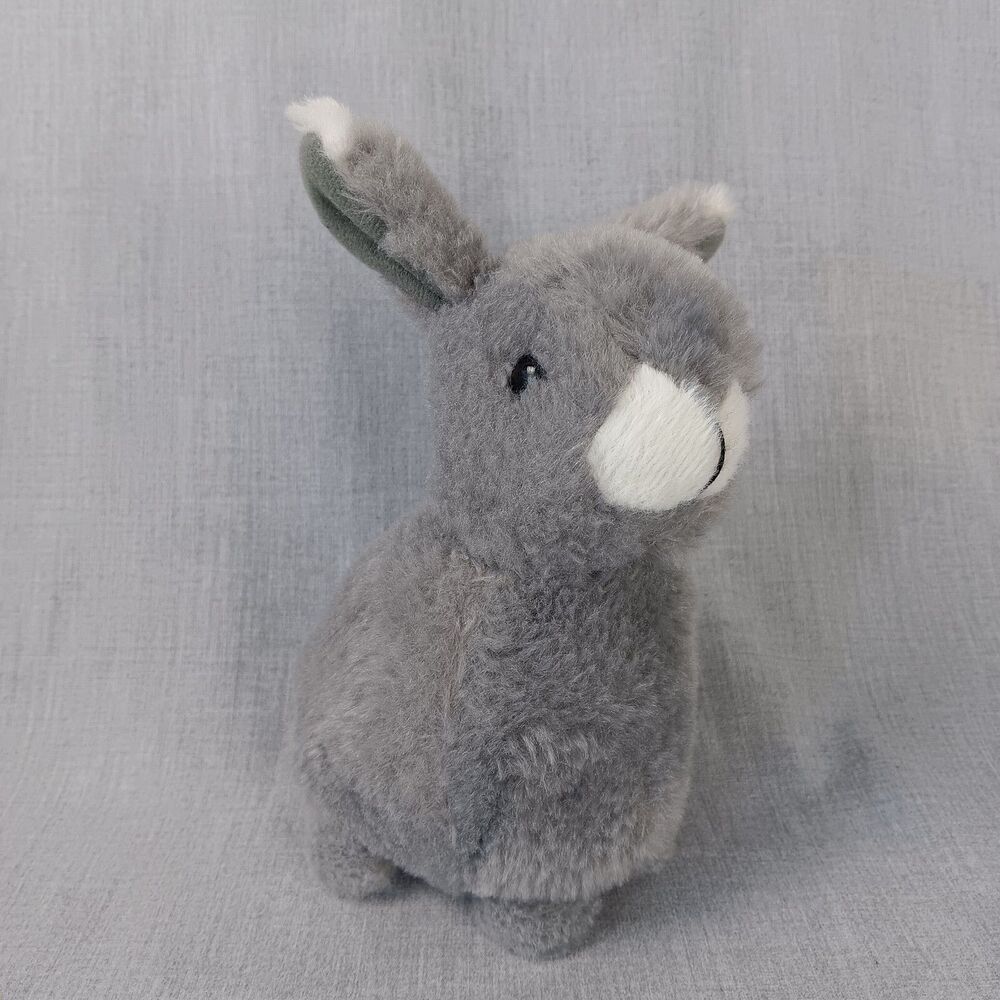 Walmart Plush Bunny Rabbit Stuffed Animal Gray White Sitting Funny Little Feet